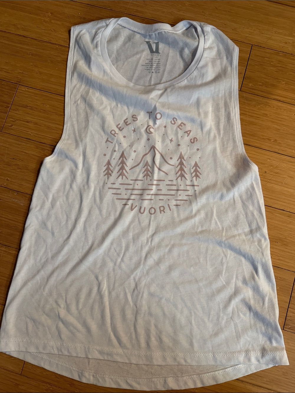 Vuori White Tank with Pale Pink Nature Graphic